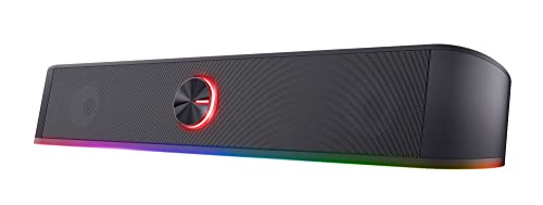 Trust Gaming GXT 619 Thorne Soundbar RGB beleuchtet, PC-Lautsprecher, Stereo-Lautsprecher mit Einstellbarer RGB-Beleuchtung, Stromversorgung über USB, 12 W, PC/Laptop