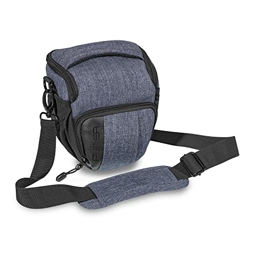PEDEA DSLR-Kameratasche "Fashion" Fototasche für Spiegelreflexkameras mit wasserdichtem Regenschutz, Tragegurt und Zubehörfächern, Gr. M grau