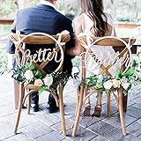 LanLan Dekoration für Hochzeiten, Anhänger für Stuhlrücken, aus Holz, exquisit, mit Band für die Dekoration der Hochzeit #2