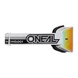 O'NEAL | Fahrrad- & Motocross-Brille | MX MTB DH FR Downhill Freeride | Verstellbares Band, optimaler Komfort, perfekte Belüftung | B-20 Goggle | Unisex | Weiß Schwarz verspiegelt | One Size