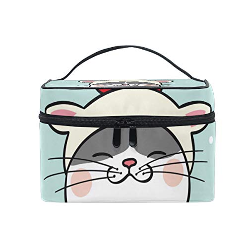 Hengpai Zeichnen Sie Katze mit Pullover im Schnee, Kosmetiktasche, Reise-Make-up-Zug, Aufbewahrungs-Organizer für Frauen