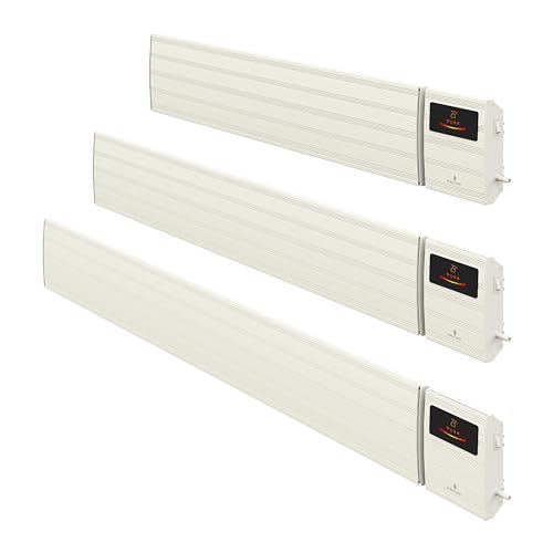 Noble Heat PANTHER Heizstrahler – 2000W 230V Dunkelstrahler Timer LED-Display Thermostat Fernbedienung – innen außen - weiß