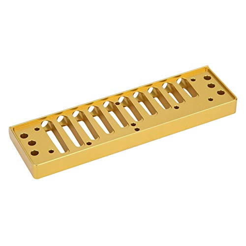 10-Loch Mundharmonika Kamm Leichtgewicht für 10-Loch Mundharmonika für Mundharmonika Liebhaber(Golden)
