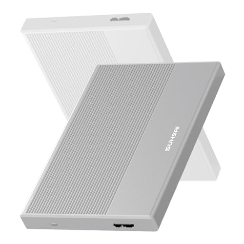 SUHSAI Externe Festplatte, 120 GB, USB 3.0, tragbare Festplatte, Speichererweiterung HDD, Backup externe Festplatte für Laptop, MacBook und Desktop (Silber)