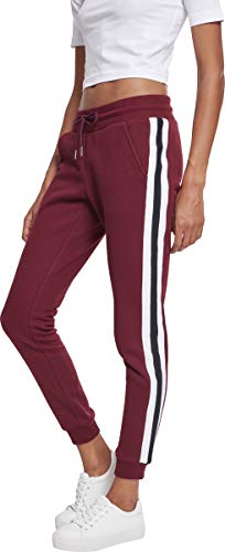 Urban Classics Damen Ladies College Contrast Sweatpants Hose, Mehrfarbig (Port/White/Black 01554), W30 (Herstellergröße: XL)