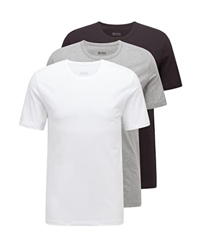 HUGO BOSS Herren T-Shirts Business Shirts Crew Neck 50325388 6er Pack, Farbe:Mehrfarbig;Größe:L;Artikel:-999 black/grey/white