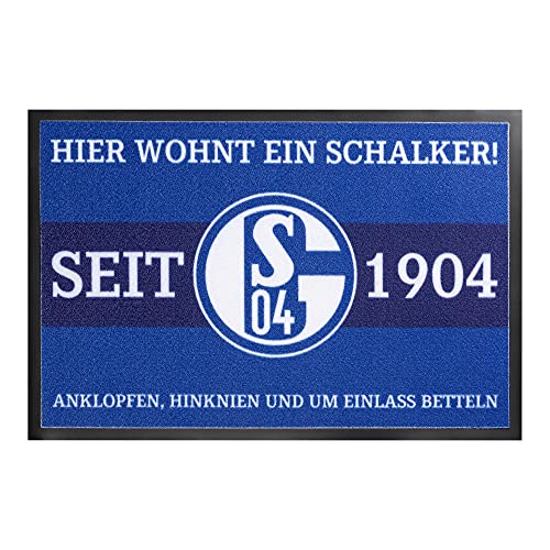 FC Schalke 04 Fussmatte/Türmatte/Fußabtreter ** Hier wohnt EIN Schalker **