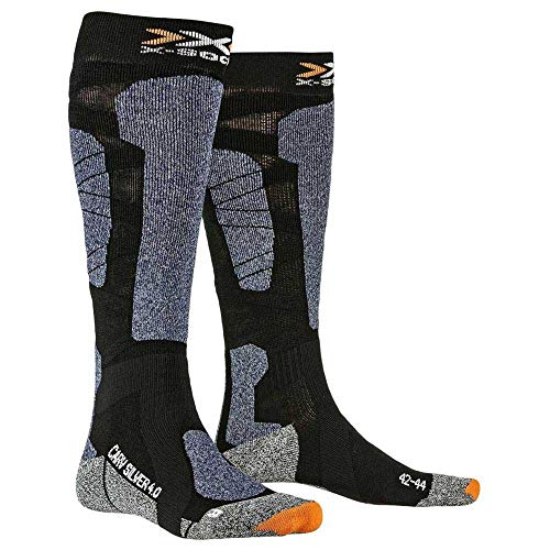 X-Socks Carve Silver 4.0 Socks, Black/Blue Melange, 45/47