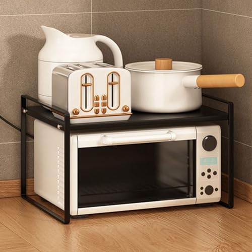 Microwave Oven Rack, Mikrowellen Regal 2-stufiges Mikrowellenständer Stufiges Küchenregal, Küchenorganizer, Mikrowelle Backofen Rack für Mikrowellen Reiskocher Teller