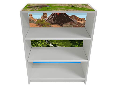 'Dinoland' Möbelfolie | BKB11 | Aufkleber passend für das große BILLY-Regal (106x80cm) von IKEA (Möbel nicht inklusive) | STIKKIPIX