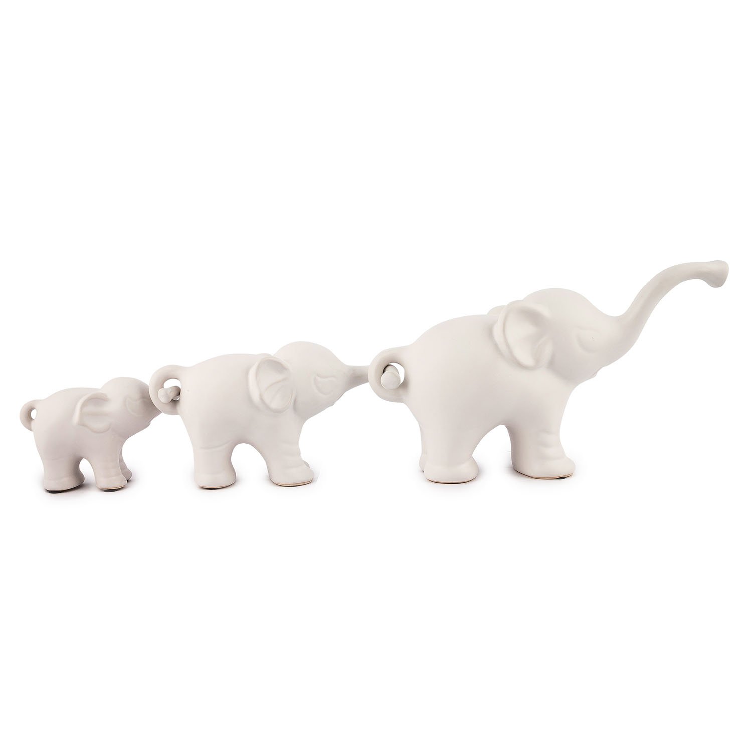 pajoma Elefanten-Trio ''Family II' aus Porzellan, L 26,5 x B 8,5 x H 15 cm