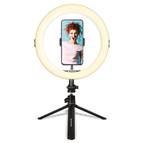 AgfaPhoto Ringlicht Realiview ARL11-11-Zoll-LED Ring Licht mit Stativ - Das perfekte Ring Light für Fotos, Selfies, Videos, YouTube, Make-Up und TikTok, kompatibel mit Smartphones