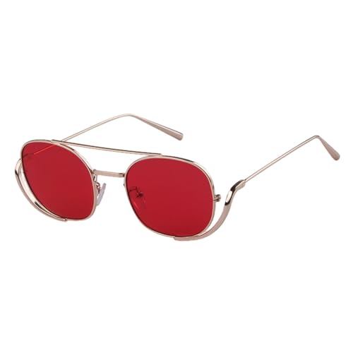 MUTYNE Retro Quadratische Sonnenbrille Damen Herren Luxus Vintage Licht Klare Ovale Sonnenbrillenschirme,c4,Einheitsgröße