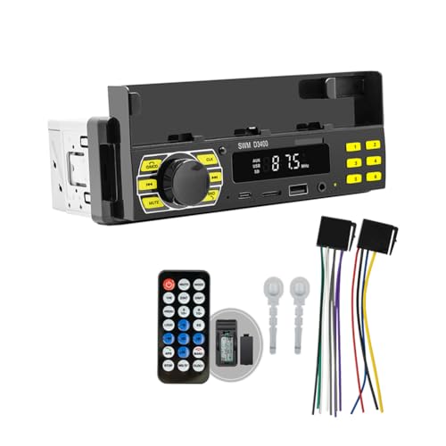 Tyuooker Bluetooth-Auto-MP3-Player APP Fernbedienung Multimedia-Player Kunststoff+Metall mit Handyhalterung Autoortung TF-Karte