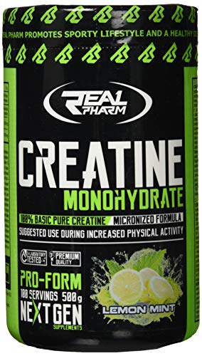 REAL PHARM Creatine Monohydrate - 500 g - Lemon Mint
