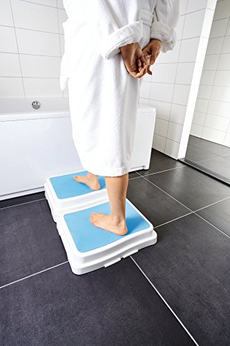 Eurosell - Premium Badewannen / Dusche Einstieg Hilfe Treppe Stufe Senioren - stapelbar - Anti Rutsch Beschichtung