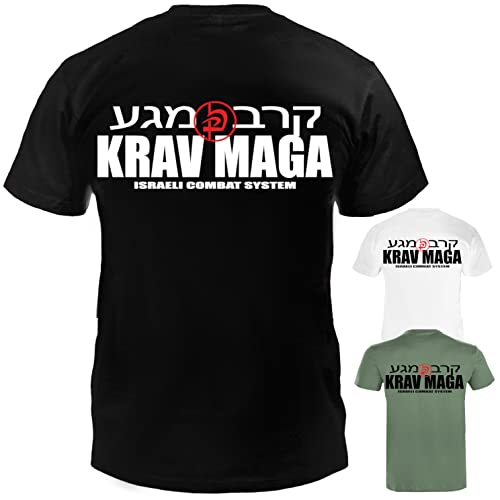 Dynamix Athletics T-Shirt Krav MAGA Combat Weiß - Kampfsport Israel Combat Shirt für Herren (S)