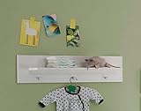 trendteam smart living - Wandboard Wandgarderobe - Babyzimmer - Olivia - Aufbaumaß (BxHxT) 75 x 20 x 15 cm - Farbe Weiß - 155368001