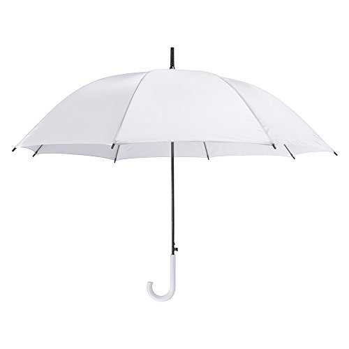 eBuyGB 2 Stück Regenschirm mit gebogenem Griff für Braut und Hochzeit, faltbar, 86 cm, weiß, 86 cm, Taschenschirm