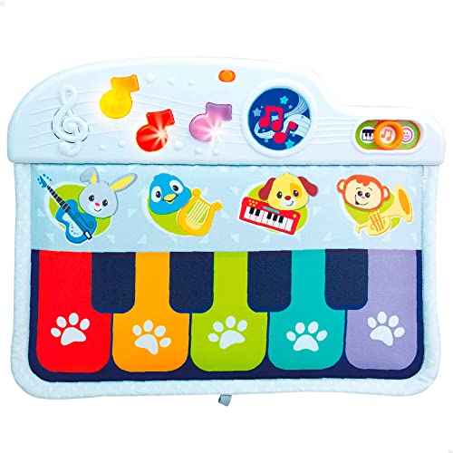 Winfun 46878 Baby-Klavier mit Licht und Melodien für Kinderbett/Mein erstes Klavier, Babyspielzeug ab 0+, gespielt mit Tritten/Babygeschenk, Musikinstrumente für Babys