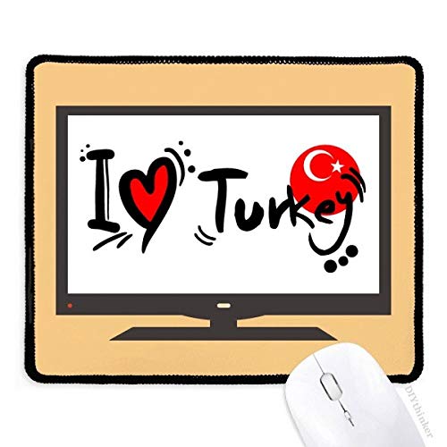 beatChong Ich Liebe die Türkei Welt Flaggen-Herz-Computer-Mausunterlage Griffige Gummi Mousepad Spiel Büro