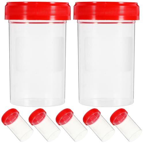 UEETEK 20 Stücke Praktische Kunststoff Probe Tasse Urin Container 60 ml EO Steril ohne Lable Labor Medizinische Verwendung (gelegentliche Farbe)