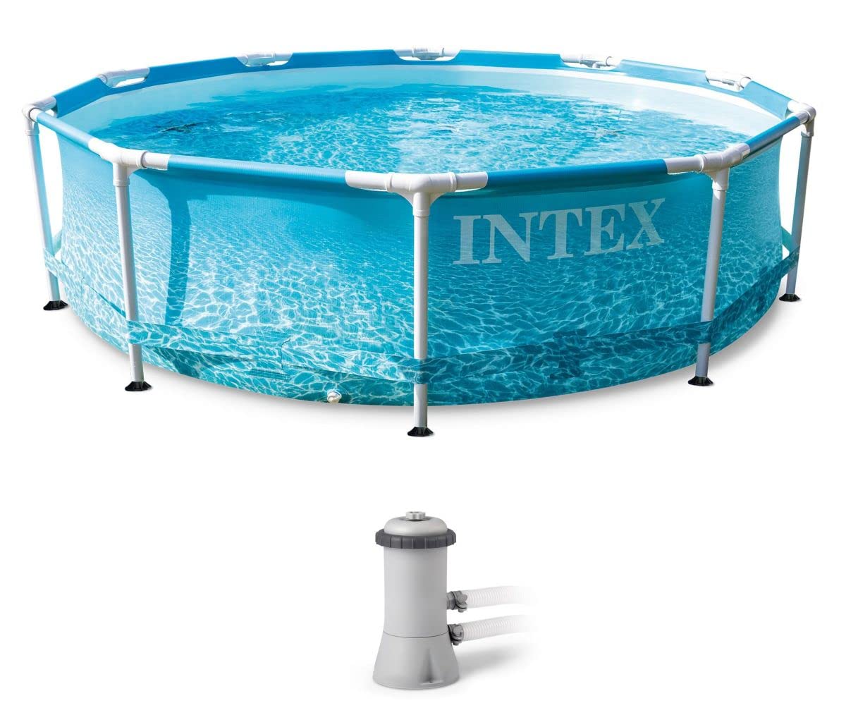 Intex 10FT X 30IN Beachside Metal Frame Pool Set