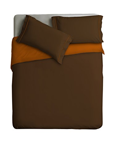 Ipersan 1-Size zweifarbig Bettbezug kaffee/Orange 155x240cm