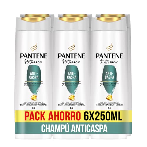 Pantene Nutri Pro-V Anti-Schuppen Shampoo Formel Pro-V + Antioxidantien für alle Haartypen, 6 x 250 ml