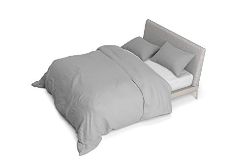 Unbekannt Satin Bettbezug Stripes, verfügbar in vielen, 100% Baumwolle, Hell grau, Doppelte