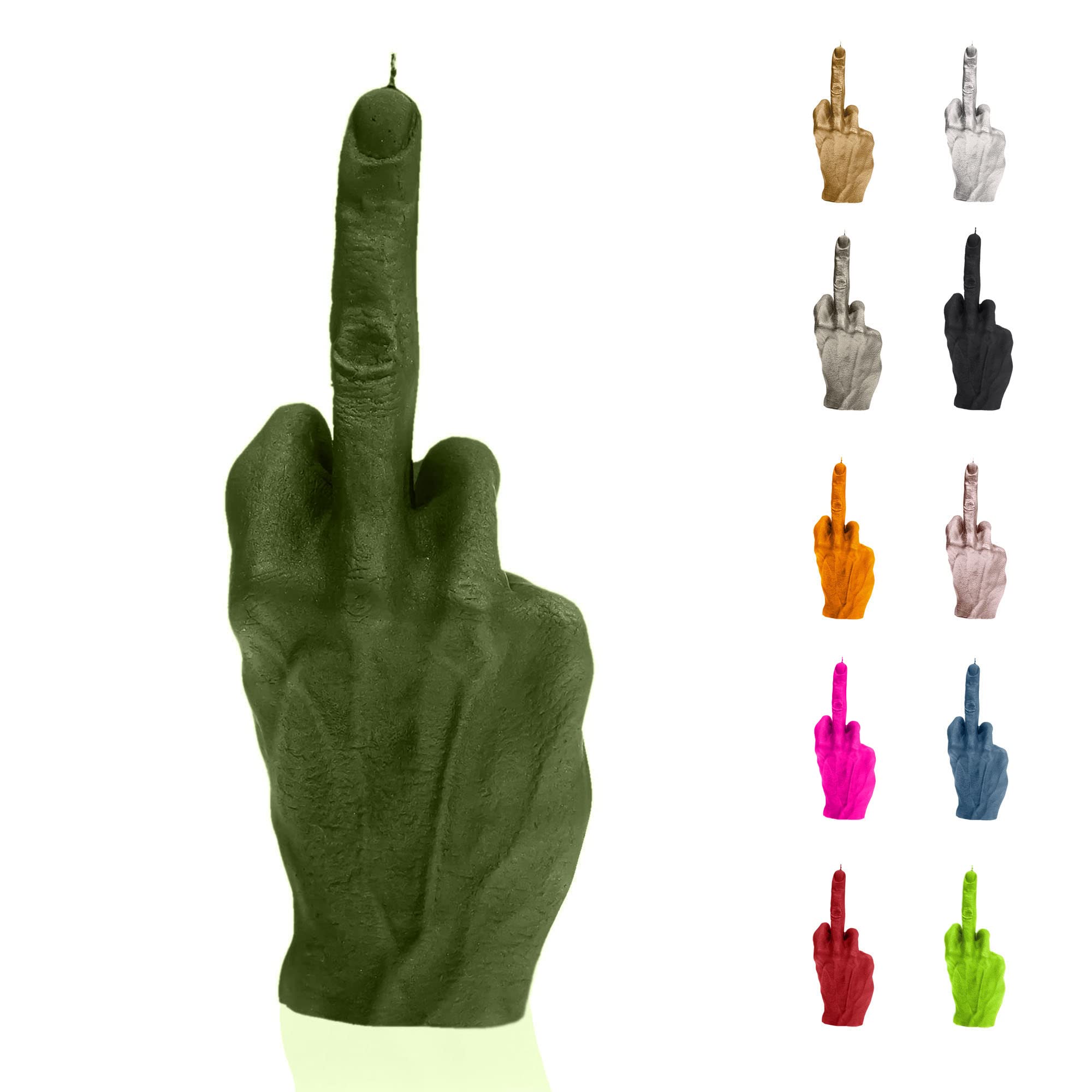 Candellana Mittelfinger Kerze - Mittelfinger Figur - Coole Deko - Gothic Deko - Grunge Deko Kerze - Heavy Metal Deko - Grunge Room Decor - Büro Gadgets - Kerzen Deko - Lustige Kerze Hand FCK