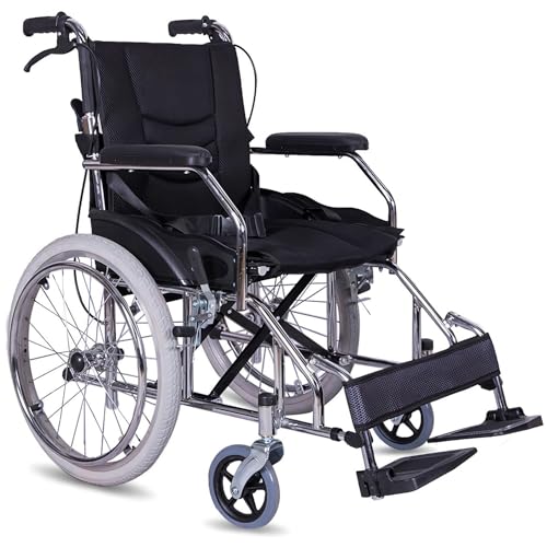 Ultraleicht Rollstuhl Faltbar Leicht Aluminium Reiserollstuhl, Rollstühle Mit Trommelbremsen, Transportrollstühle Für Behinderte, Klappbare Rückenlehne