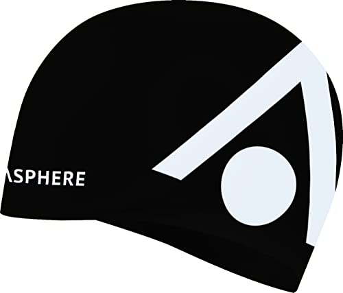 Aquasphere Tri-Cap Badekappe für Erwachsene, langlebige chlorbeständige Silikon-Badekappe für Damen und Herren, entworfen für Training und Wettkampf, Unisex, Erwachsene, Einheitsgröße, Schwarz/Weiß