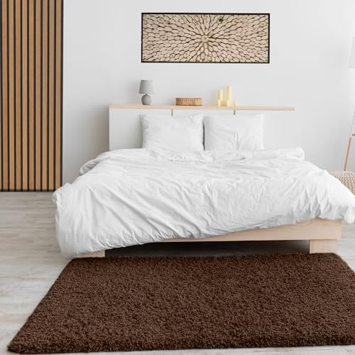 VIMODA Teppich Prime Shaggy Farbe Braun Hochflor Langflor Teppiche Modern, Maße:230x320 cm