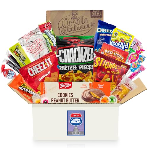 USA Süßigkeiten Box - Zufällige Auswahl aus über 20 amerikanischen Snacks, Candy, Chips & Schokolade - US American Snackbox - Besondere Spezialitäten aus aller Welt