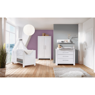 Schardt 3-tlg. Babyzimmer Nordic White mit 2-türigem Kleiderschrank
