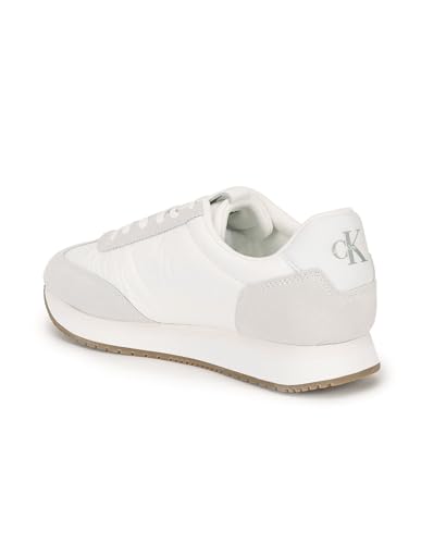 Calvin Klein Jeans Herren Retro Runner Wingtip Mix Sneaker, Weiß, cremeweiß, 44.5 EU