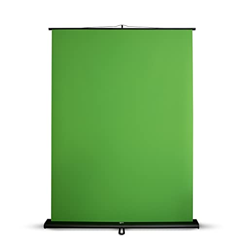 Ausfahrbarer Fotohintergrund | Green Screen | Leinwand für Fotografie, Video & TV | Photo Studio Hintergrund | Faltbar & leicht zu transportieren (150 x 200 cm)