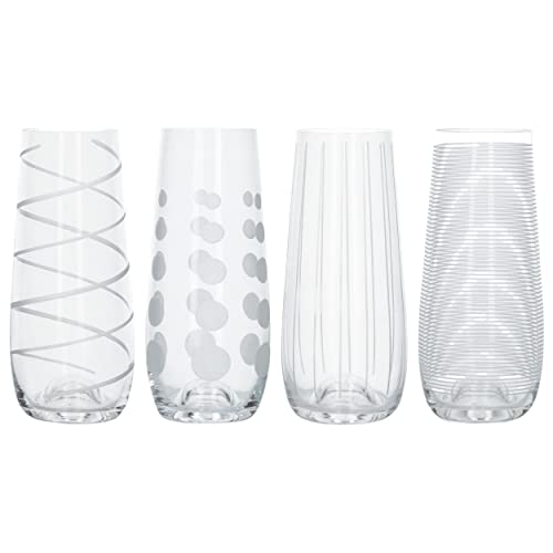 MIKASA Cheers Martinigläser, 290 ml, 4 Stück, Kristallglas, Silber, 230 ml, Set of 4