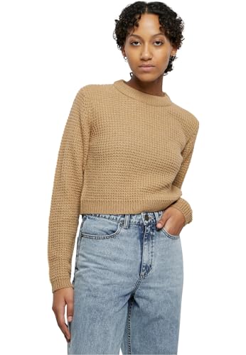 Urban Classics Damen Sweatshirt Ladies Short Waffle Sweater warmsand 4XL