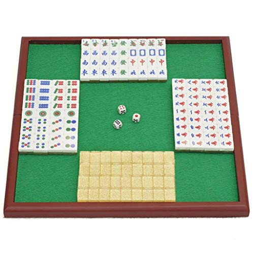 Suuim Mahjong, Mini-Mahjong, Kleiner Mahjong für Schlafsäle/Reisen, Kleiner Mahjong für Get Together Entertainment, 2,3 x 1,7 x 1,1 cm, Gold