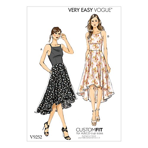 Vogue Mustern Schnittmuster eng anliegende Kleid mit Vorder- und Rückseite Prinzessin Naht, Mehrfarbig, Größen 14–22
