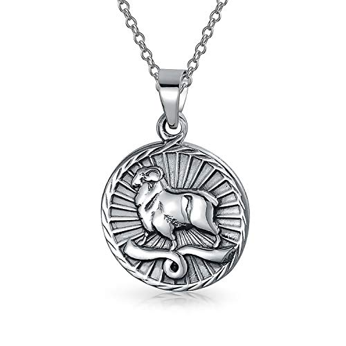 Widder Sternzeichen Astrologie Horoskop Runde Medaillon Anhänger Für Männer Frauen Halskette Antik Sterling Silber