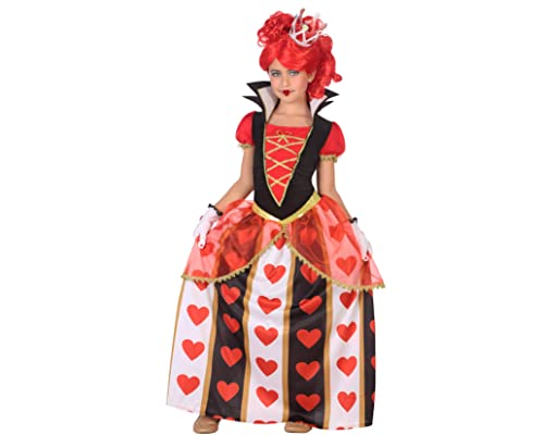 ATOSA 56871 Königin der Herzen Kostüm für Mädchen Costume Queen of Hearts 5-6, Weiss/Schwarz/Rot, 5 a 6 años