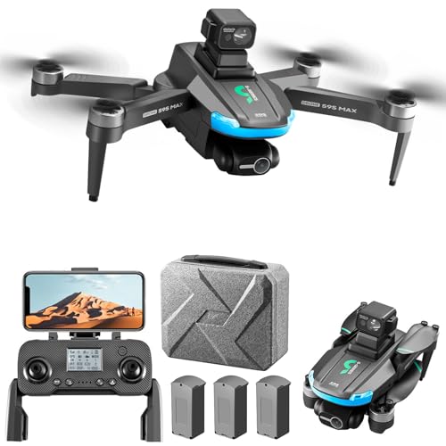 GPS Drohne mit Kamera 4k, 2KM Große Reichweite 5G FPV Bildübertragung, 63 Min Flugzeit,Unter 249g, Visuelles Folgen/Aktiven Hindernisvermeidung, Mini-Kameradrohne für Anfänger Erwachsene Profi (S9S)