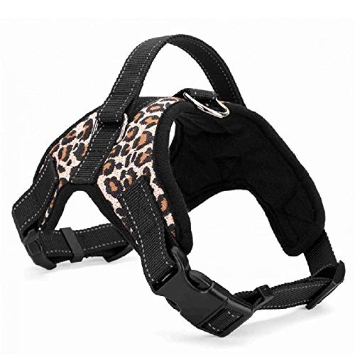 NX Dog Supplies Hundegeschirr Halsband Weste Hundegeschirr Haustierbedarf Geschirr Poke geeignet für große, mittelgroße und kleine Leopardenmuster