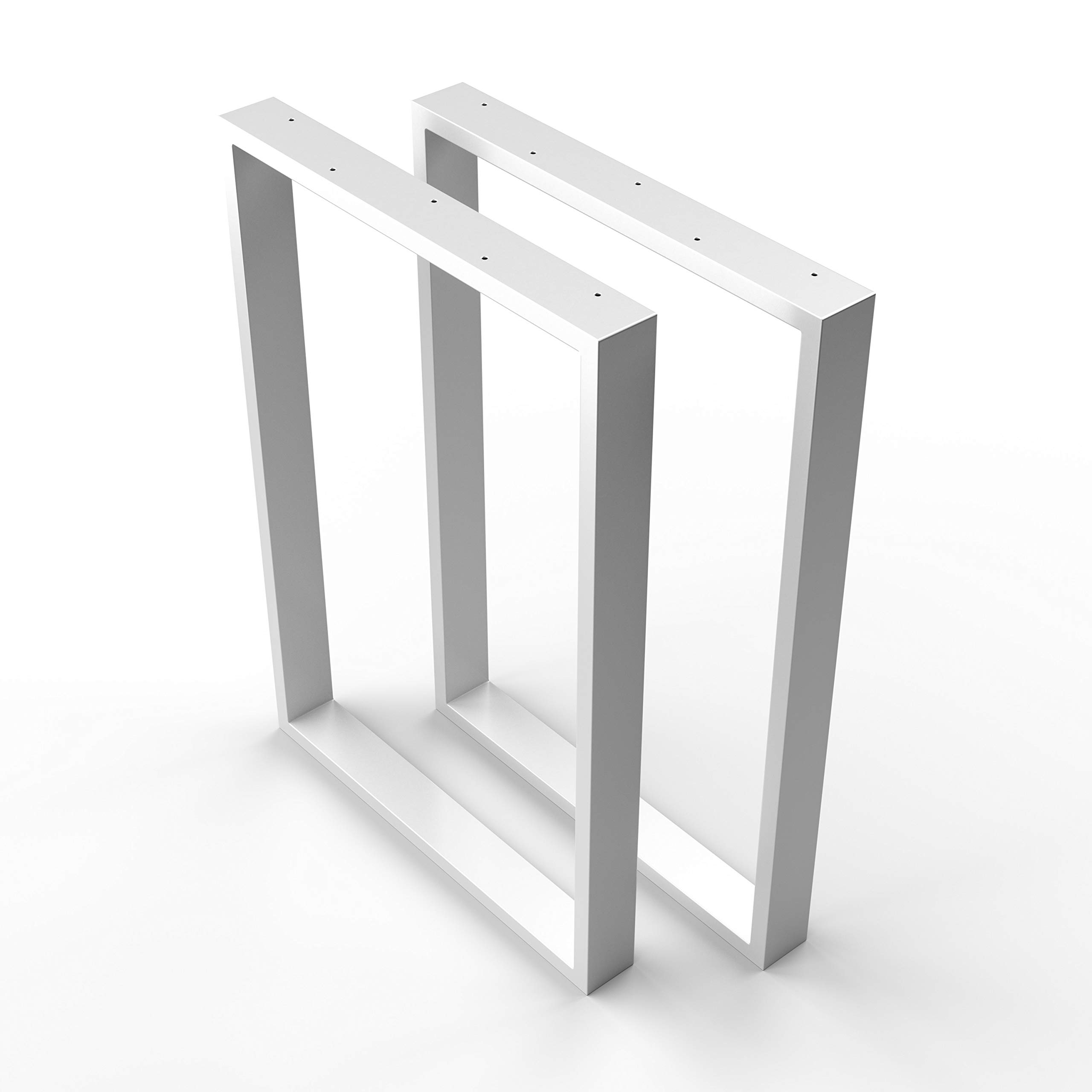 Sossai® Stahl Tischkufen (pulverbeschichtet) TKK1 | Farbe: Weiß | 2 Stück | Breite 60 cm x Höhe 72 cm | Industrial Design Tischbeine, Tischgestell