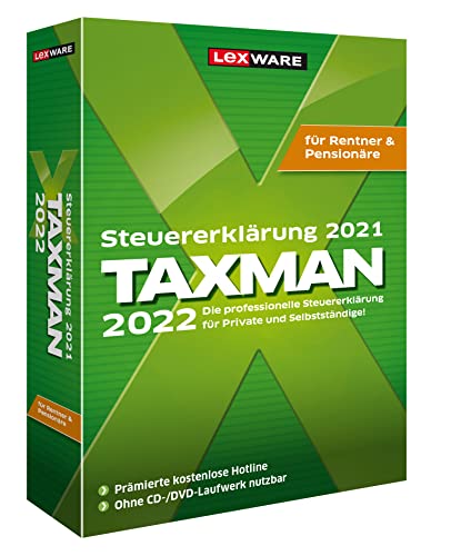 TAXMAN 2022 für das Steuerjahr 2021|Minibox|Übersichtliche Steuererklärungs-Software für Rentner und Pensionäre