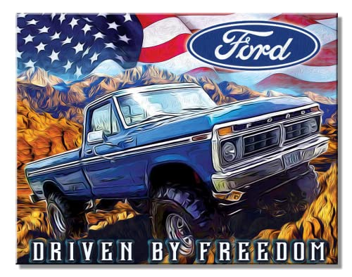 Desperate Enterprises Ford Freedom Truck Blechschild – Nostalgisches Vintage Metall Wanddekoration – Made in USA