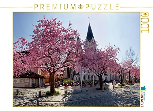 CALVENDO Puzzle Kirschbaumblüte auf dem Domplatz von Eichstätt 1000 Teile Lege-Größe 64 x 48 cm Foto-Puzzle Bild von Michael Rucker